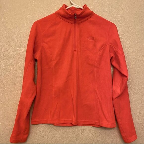 The North Face Quarter-zip fleece pullover Jacket hot neon pink/coral -Small - Picture 3 of 9
